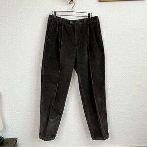 Davide Cenci Pleated Gray Corduroy Pants Trousers